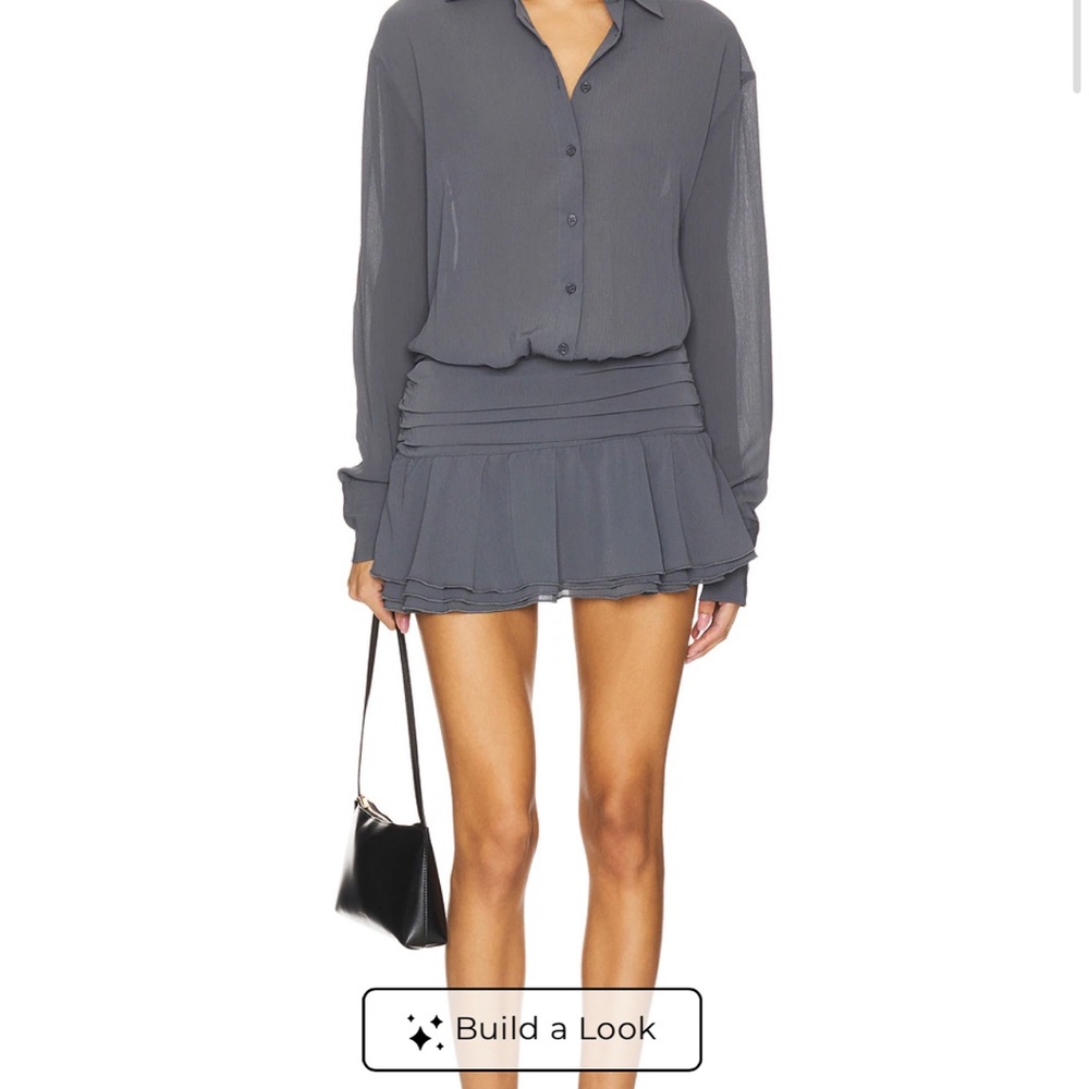 Lioness Long Sleeve Gray Shirt Dress